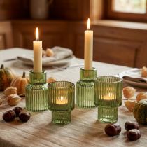 Article Lot de 4 Porte-Bougies Vert en Verre 8 cm