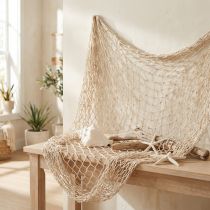 Article Filet en macramé crème 85–90x100cm pour décoration murale et estivale