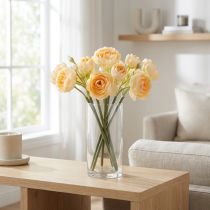 Article Branche de Renoncules Artificielles pour Décoration de Vase 32 cm - Lot de 5