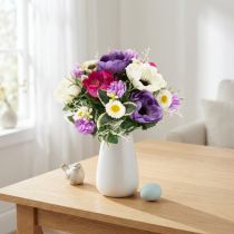 Article Bouquet de Fleurs Artificielles Anémones pour Décoration Printanière 26 cm