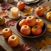 Article Pommes décoratives artificielles Cox Orange 7 cm - Lot de 6
