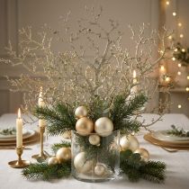 Article Lot de 3 branches décoratives imitation corail doré brillant 30 cm