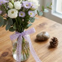Article Ruban décoratif en dentelle lilas 16 mm x 20 m – 100 % coton