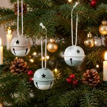 Article Cloches décoratives de Noël en métal mint et beige Ø3 cm – Lot de 16