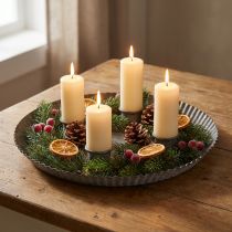 Article Tête décorative en métal gris avec 4 porte-bougies, Ø 25 cm