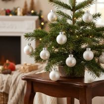 Article Boules de Noël en Verre Blanc Mat et Brillant Ø2,5cm Lot de 22