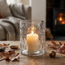 Article Photophore en Verre Transparent ou Vase Rond Ø11,5cm H13,5cm