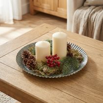 Article Dessous-de-plat décoratif en métal anthracite et doré Ø20,5 cm