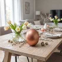 Article Œuf d'Autruche Décoratif en Coquille Cuivrée 12 cm