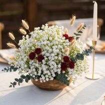 Article Fleurs artificielles Gypsophile blanche en bouquet, 30 cm, lot de 12