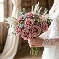 Article Lot de 27 Roses en Mousse Ø6 cm Altrose sur Tige Flexible