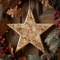 Article Étoile décorative en bois avec écorce de bouleau, Ø 20 cm