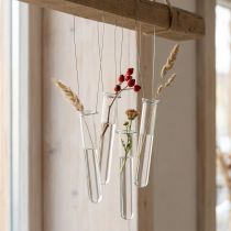 Article Mini-vase suspendu en verre avec fil en métal, 22,5 cm