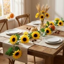 Article Guirlande de fleurs artificielles avec 8 tournesols - 135 cm