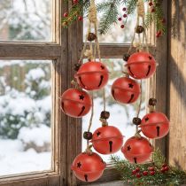 Article Suspendus Décoratifs de Noël en Métal Rouge 28 cm – Lot de 2