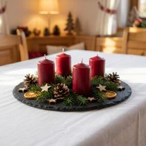 Article Set de 2 plateaux ronds en ardoise naturelle noire Ø25 cm