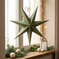 Article Étoile de Noël en papier et jute verte 60 cm