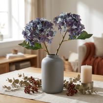 Article Hortensias Artificiels Bleu et Violet 34 cm - Lot de 2