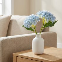 Article Hortensia artificiel réaliste bleu 34 cm - Lot de 3