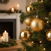 Article Boules de Noël dorées Ø10 cm - Lot de 4