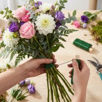 Article Fil de reliure vert laqué pour décoration florale - 25 rouleaux