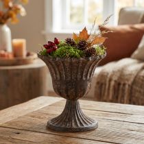 Article Coupe vase coupelle décorative métal marron antique Ø14cm H12cm