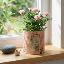 Article Pot décoratif en métal style vintage couleur saumon Ø15,5cm H15cm