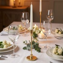 Article Chandelier en métal doré pour bougies fines, H 26 cm