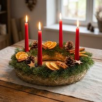 Article Couronne en paille naturelle 35 cm – Lot de 2