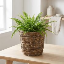 Article Panier décoratif en forme de vigne, idéal pour les pots de fleurs et la décoration de table.