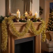Article Guirlande de guirlandes dorées glamour 270 cm – Parfaite pour des décorations festives et élégantes