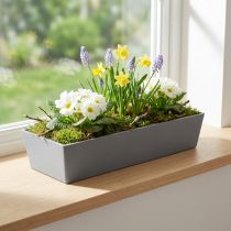 Article Jardinière rectangle en plastique gris anthracite – 37 cm pour décoration intérieure et extérieure