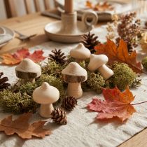 Article Mini champignons en bois avec écorce Ø 2 cm, lot de 36 pièces