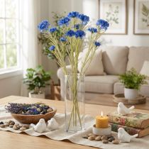 Article Fleurs artificielles bleuets pour décoration intérieure – 68 cm, lot de 4