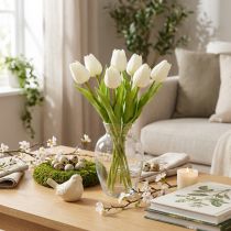 Article Tulipes artificielles blanches 21 cm en lot de 6