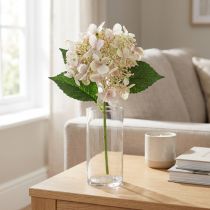 Article Hortensia artificielle en crème avec boutons floraux, 52 cm