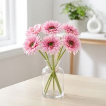 Article Fleurs artificielles Gerbera rose 47 cm avec tige flexible – Lot de 6