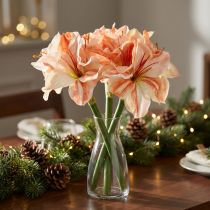 Article Lys Amaryllis Artificiels 40 cm Blanc Rouge Orange Lot de 3