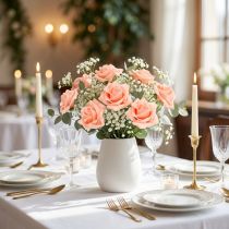 Article Roses en mousse Ø 6 cm saumon rose – Lot de 27