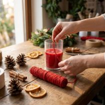 Article Fil déco rouge foncé en laine et jute - 55 m