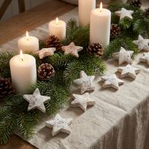 Article Étoiles décoratives en coque de coco blanches lavées 5cm - Lot de 50