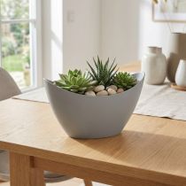 Article Coupe décorative en plastique gris 20 cm x 9 cm x H 11,5 cm