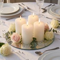 Article Bougies cylindriques blanches 70x100mm - Lot de 4