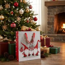 Article Lot de 2 sacs cadeau en papier décoratifs thème Noël avec lutins 26×10×32 cm