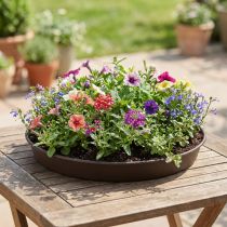 Article Porte-plantes rond en plastique marron avec ouverture centrale, Ø 35-55 cm