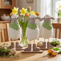 Article Lot de 3 figurines décoratives moutons en feutrine 37 cm