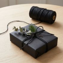 Article Fil décoratif en jute noir 3 mm - Bobine de 200 m