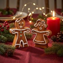 Article Décoration de Noël en céramique – Bonhomme et dame en pain d’épices, set de 6 pièces, 7 cm