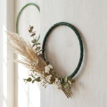 Article Anneaux décoratifs en jute vert Ø30cm par lot de 4
