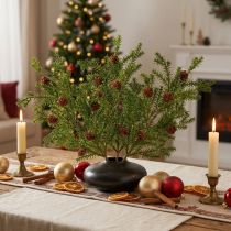 Article Kits de branches de pin artificielles avec pommes de pin 48 cm – Lot de 3 branches vertes pour décoration de Noël
